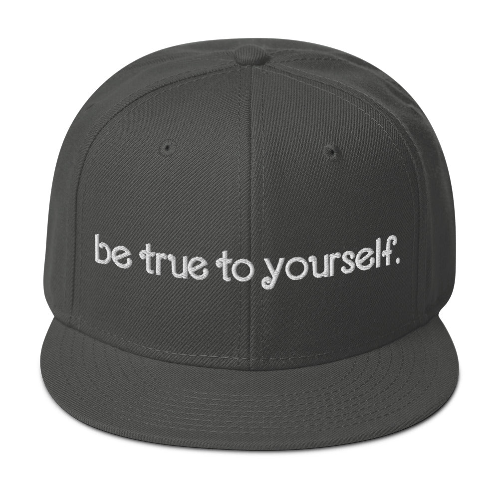 Trans Love 3.0: Be True To Yourself Snapback Hat - Charcoal gray