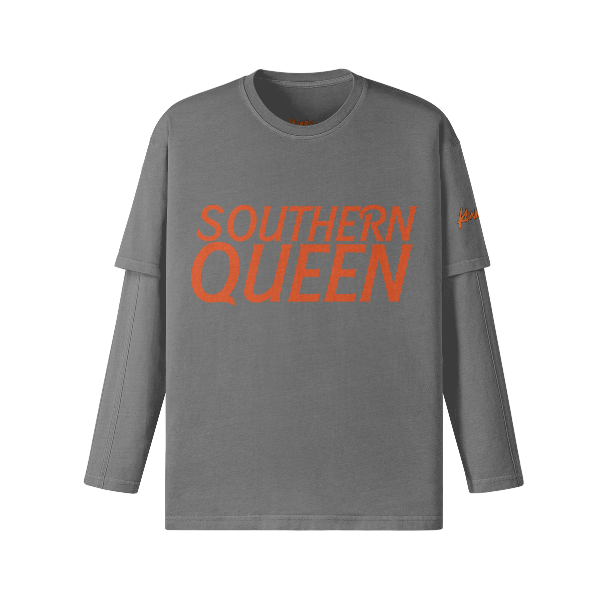 Southern Queen Unisex Faux-layered Faded Long Sleeve