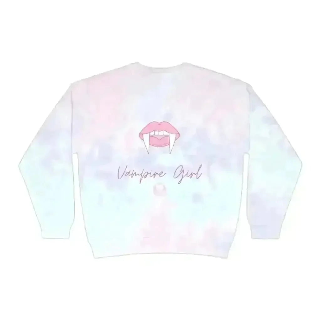 Vampire Girl Tie-Dye Sweatshirt: Halloween Chic! - Kennidi Fierce Attire