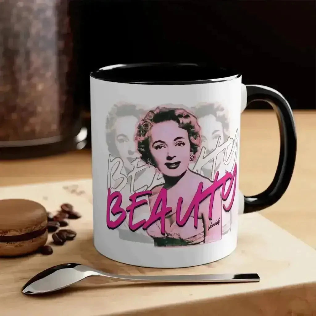 Vintage Beauty Accent Coffee Mug - Add Some Charm to Your Morning Routine! - Kennidi Fierce Attire