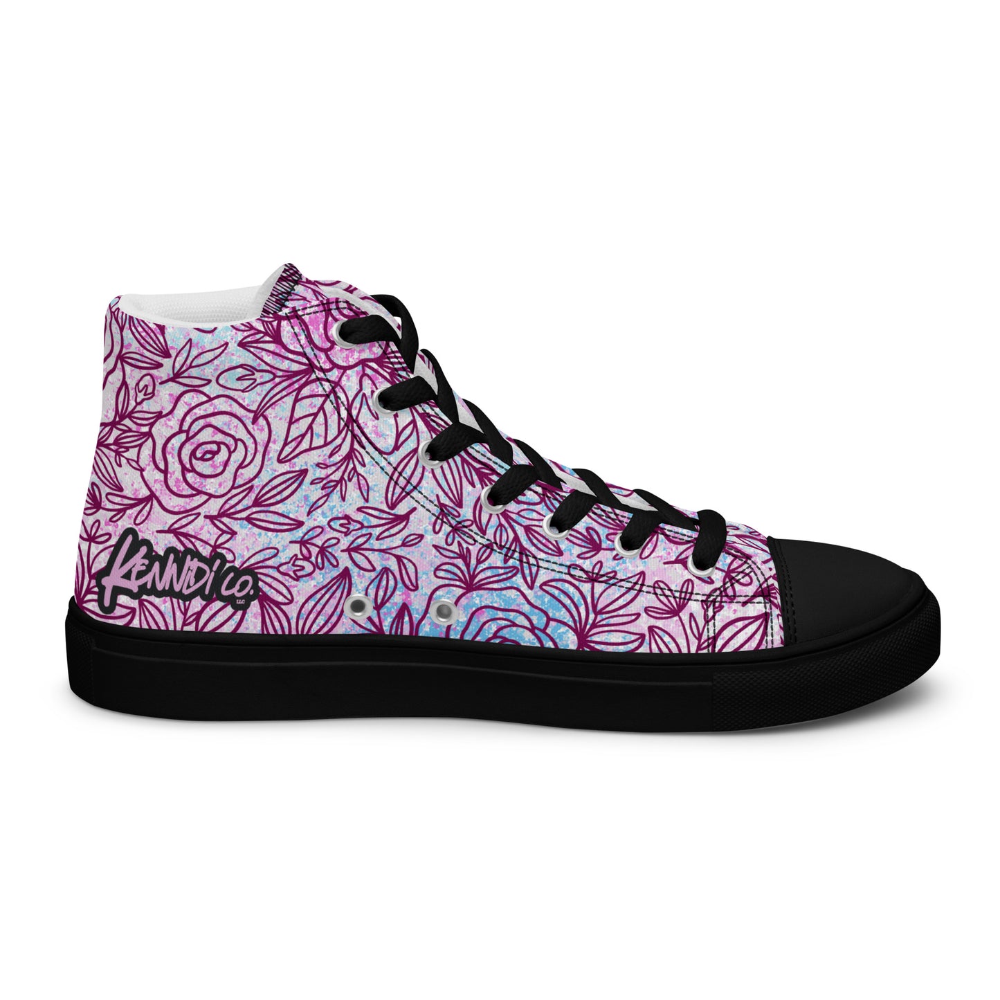 Very Demure Graffiti Roses Women’s high top canvas shoes