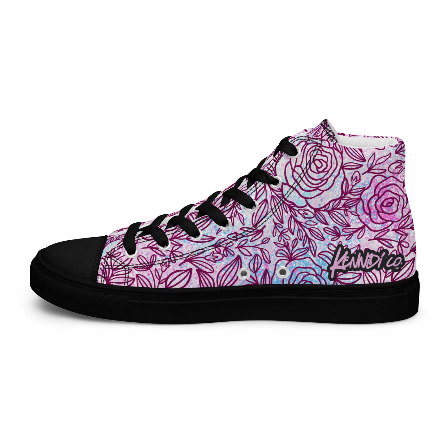 Very Demure Graffiti Roses Women’s high top canvas shoes