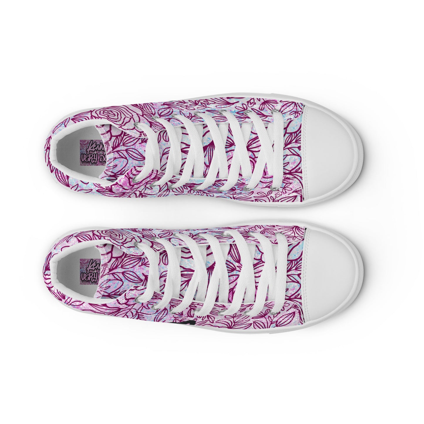 Very Demure Graffiti Roses Women’s high top canvas shoes