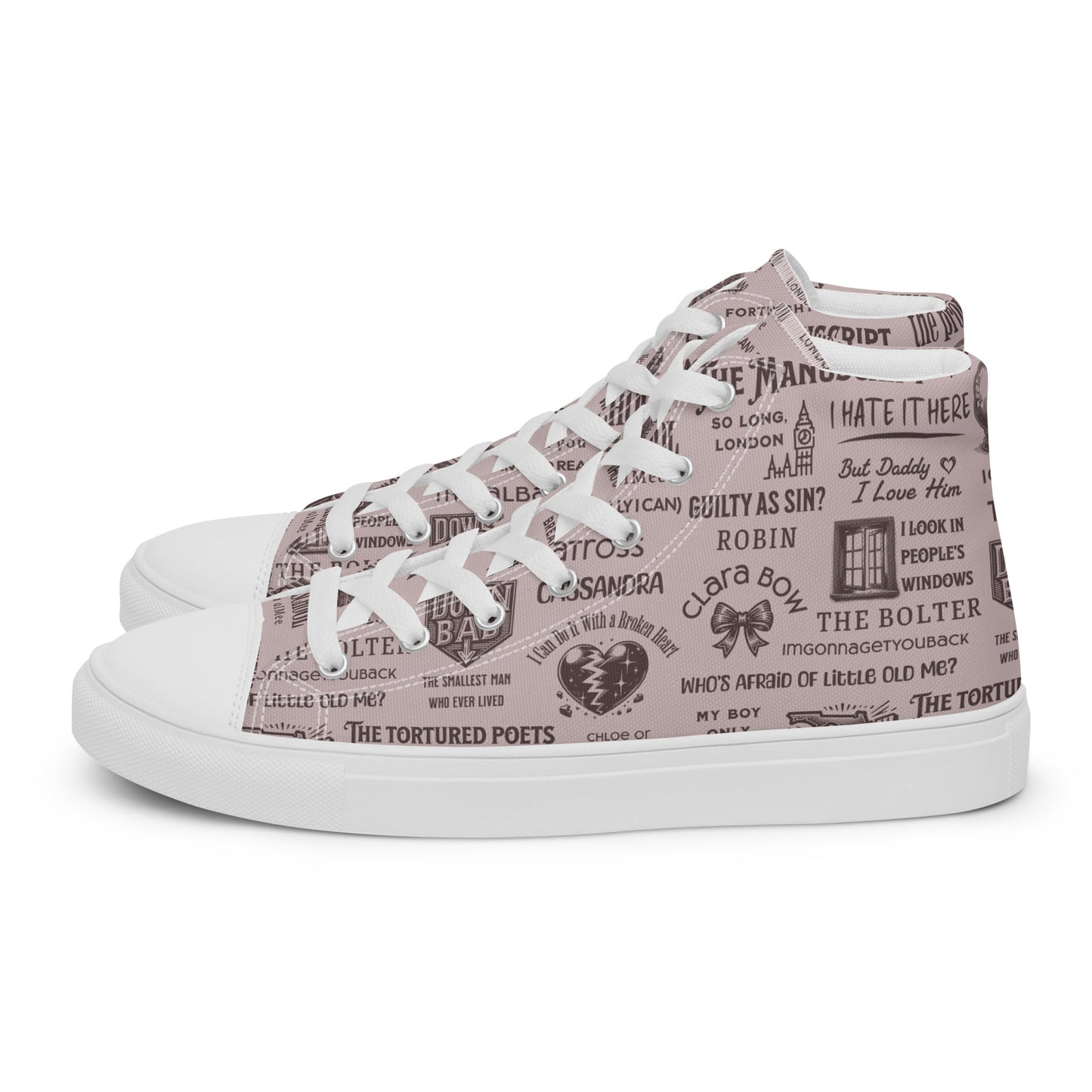 Tortured Poets Department Women’s high top canvas shoes