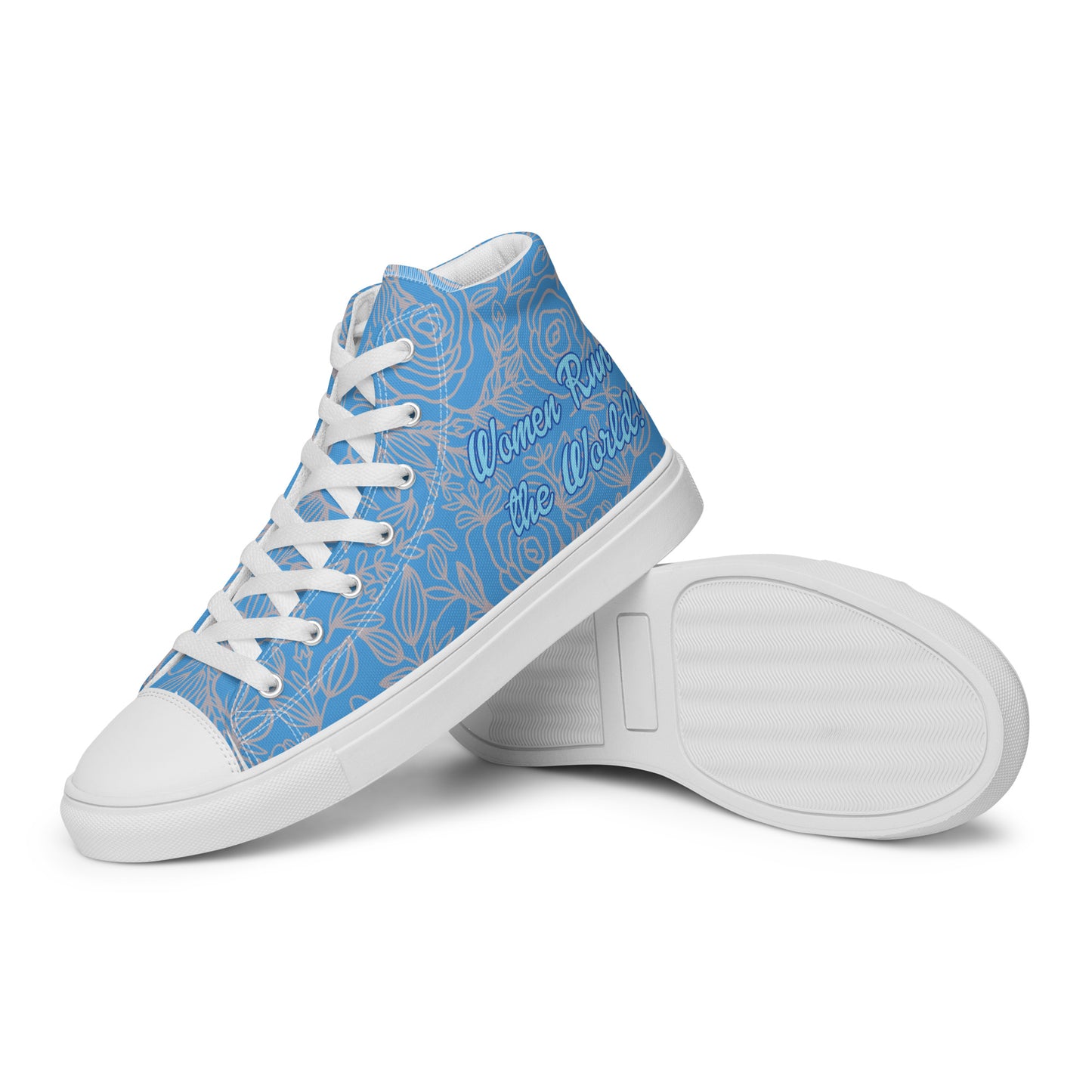 Kamala Blue Rose 47 Women’s high top canvas shoes