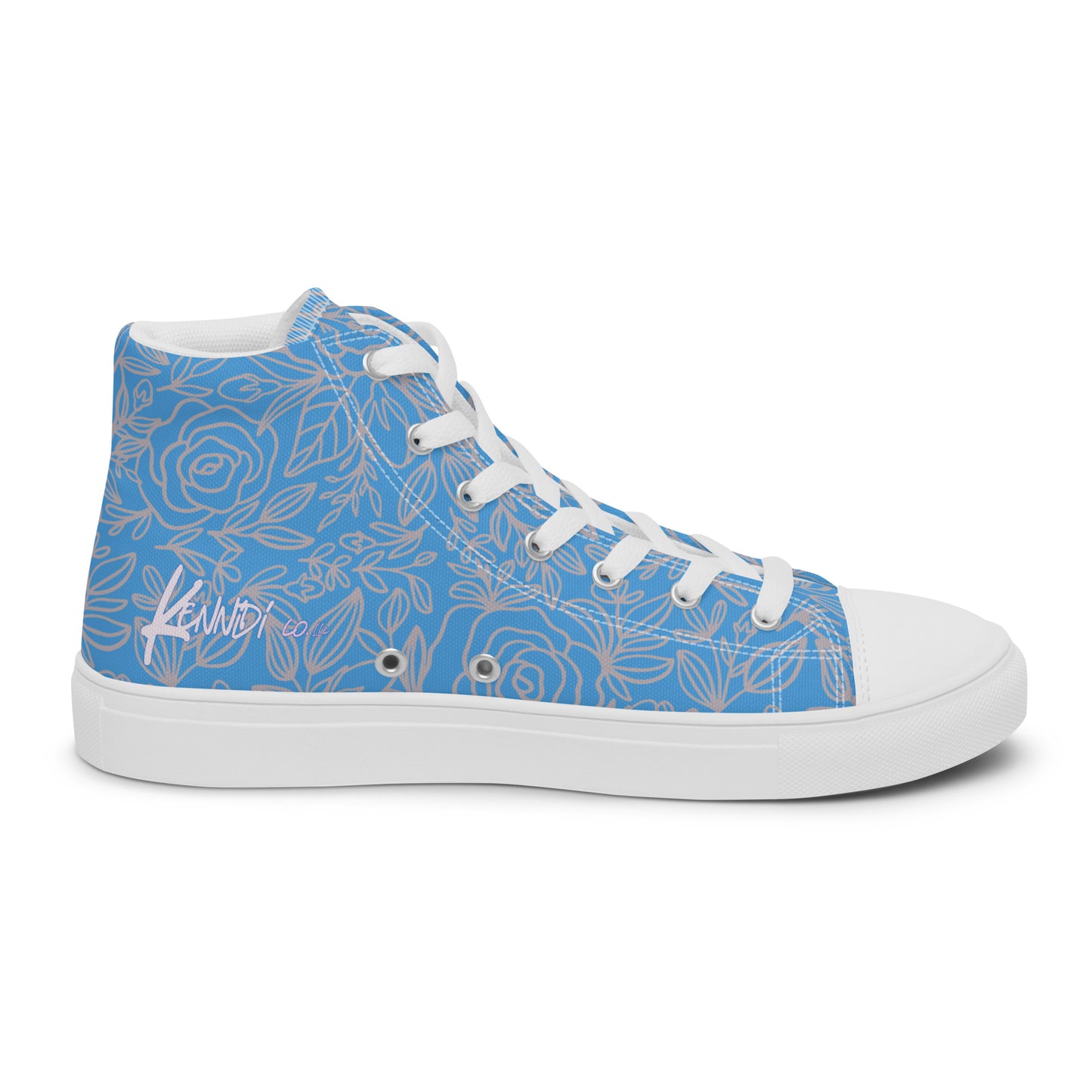 Kamala Blue Rose 47 Women’s high top canvas shoes