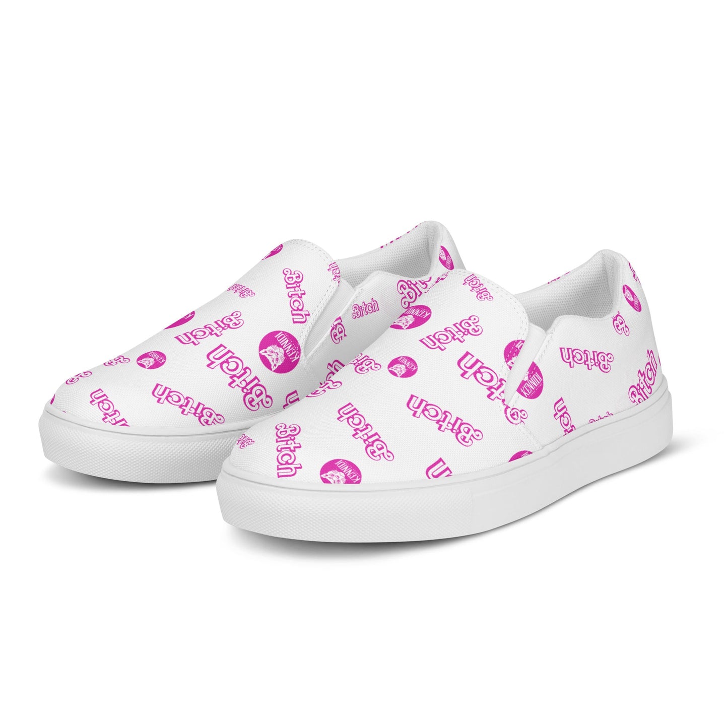 Bitch Barbie Pink Slip-On Canvas Shoes