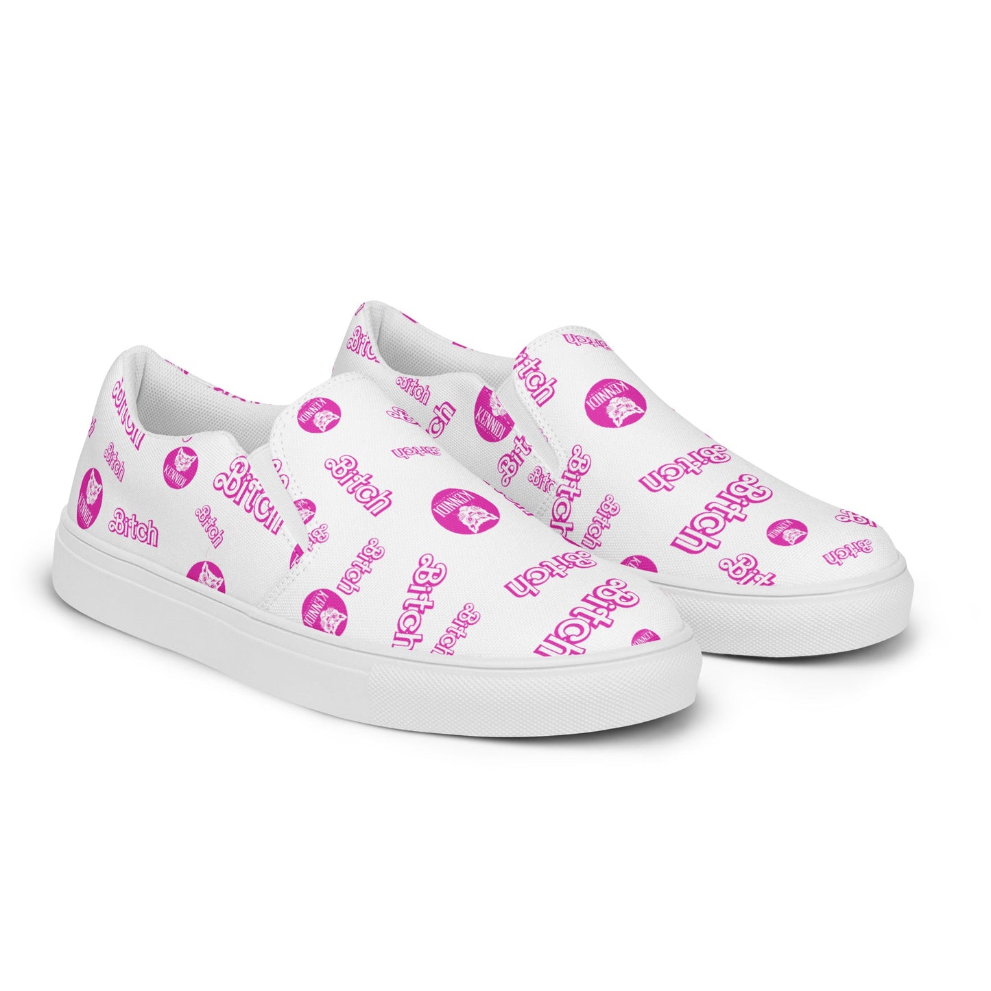 Bitch Barbie Pink Slip-On Canvas Shoes